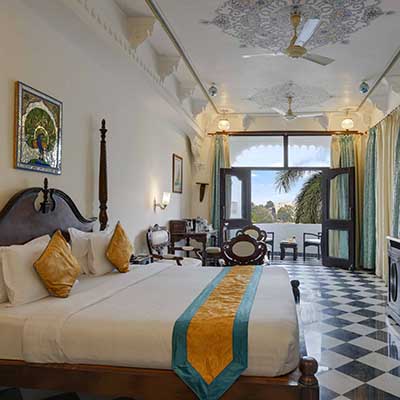 Serene Lake View Suite with Balcony at hotel swaroop vilas